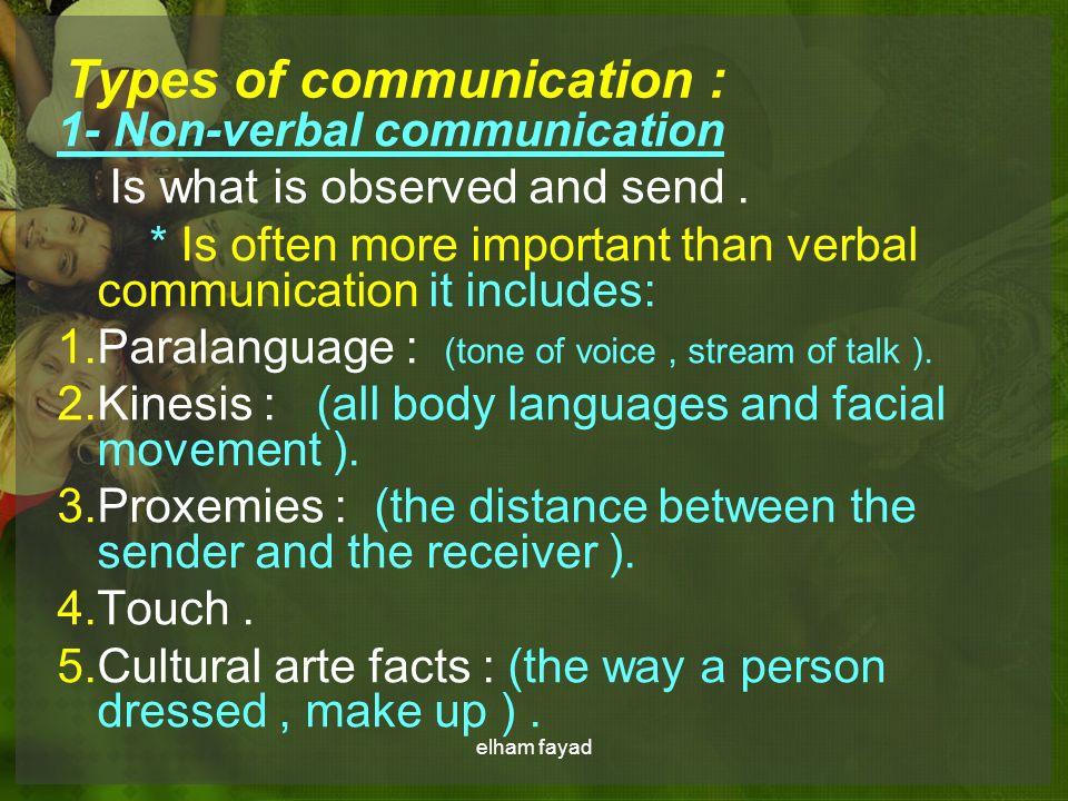 Types of paralinguistic communications